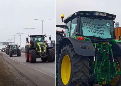 Estijos ūkininkų protesto akimirkos. Facebook nuotr.